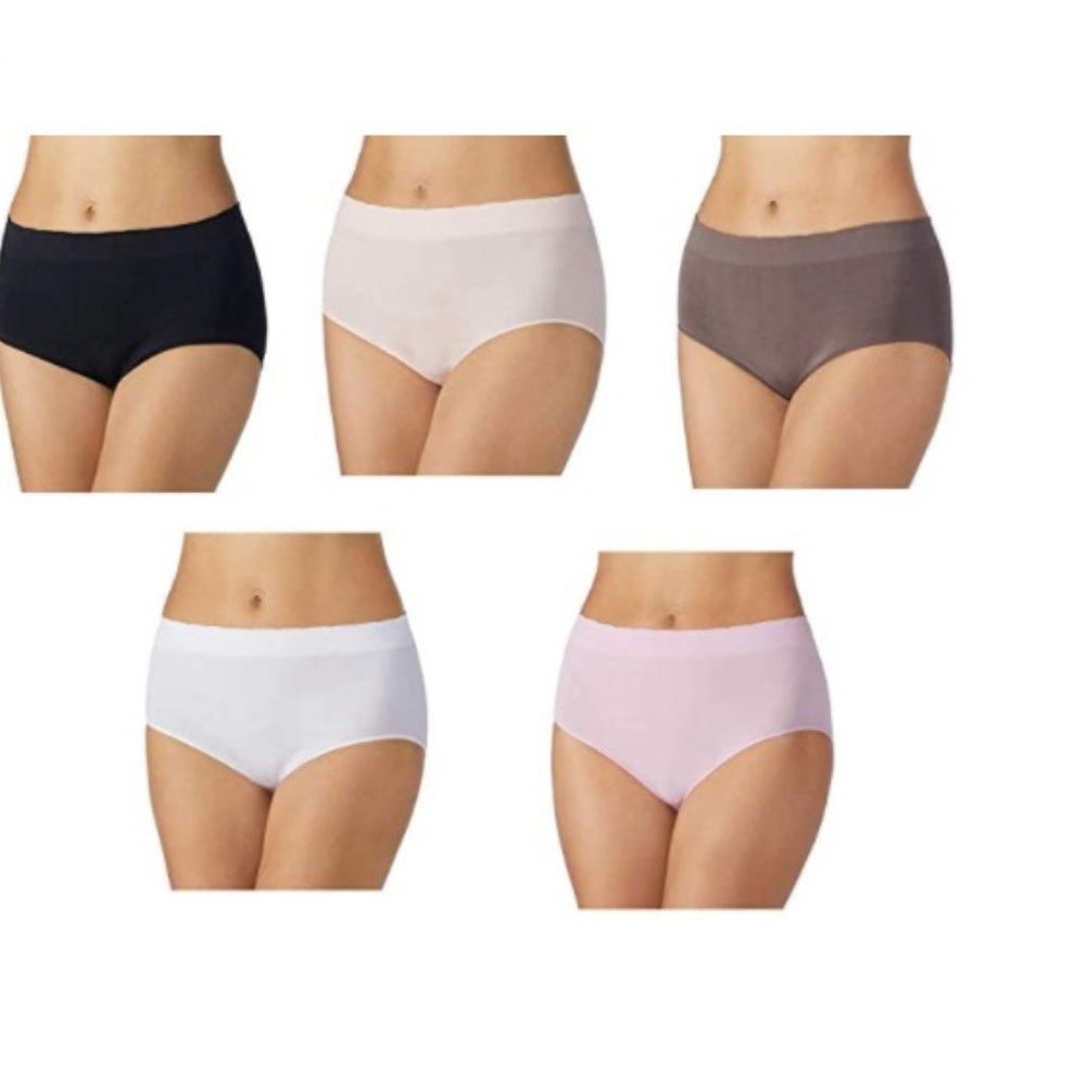 New Carole Hochman Ladies Seamless Brief 5-Pack Panty Colors Size M $70 4HL341